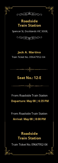 11+ FREE Train Ticket Templates [Customize &amp; Download] | Template.net