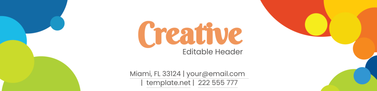 Creative Editable Header Template