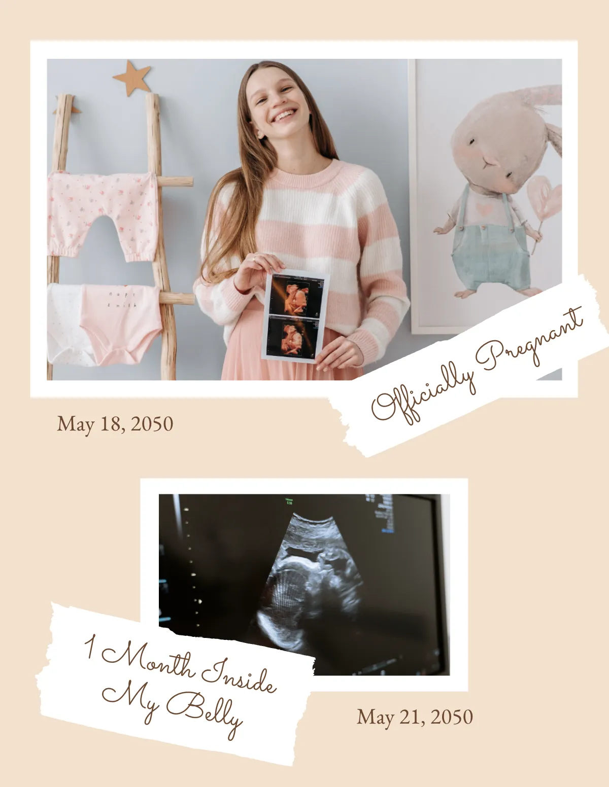 Free Pregnancy Photo Book Template to Edit Online