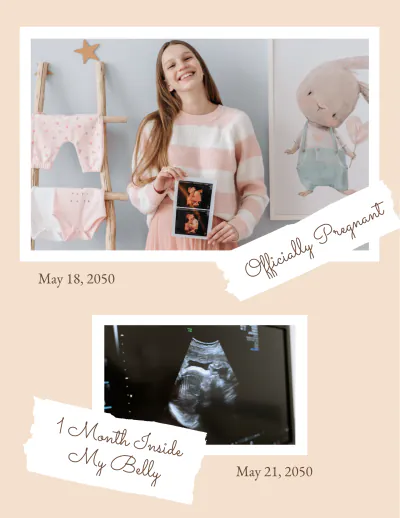 Free Pregnancy Photo Book Template to Edit Online
