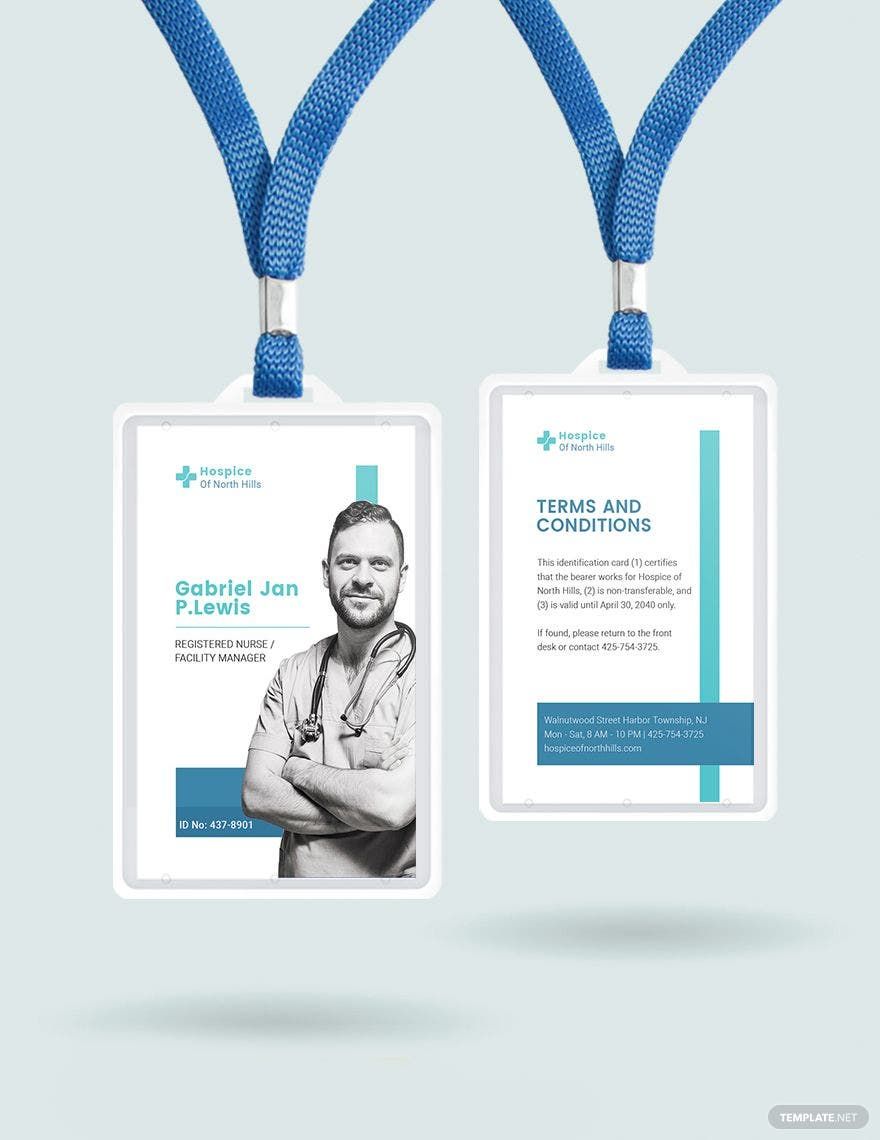 Hospice ID Card Template in Word, Illustrator, PSD, Apple Pages, Publisher