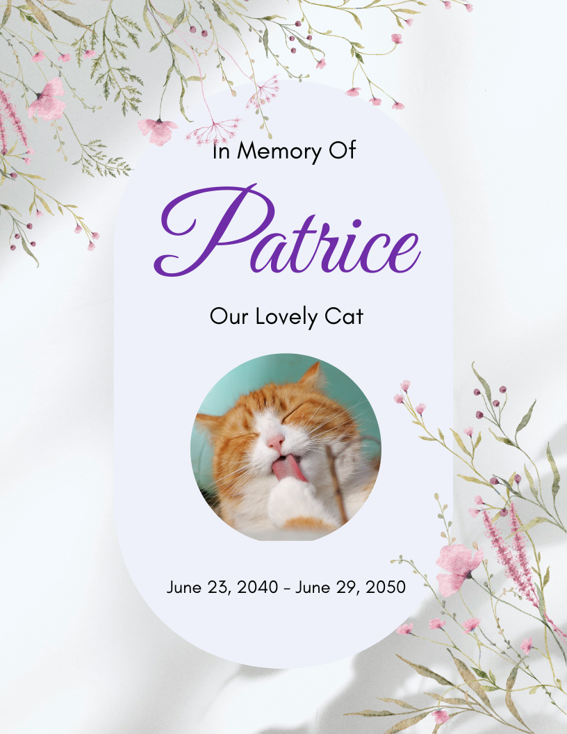 Pet Memorial Flyer