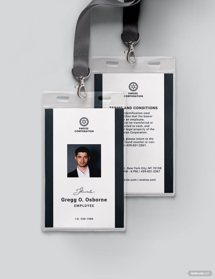ID Card Format Template