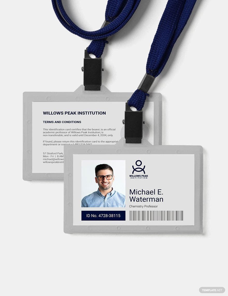 Institution ID Card Template in Pages, Illustrator, Word, Publisher, PSD - Download | Template.net