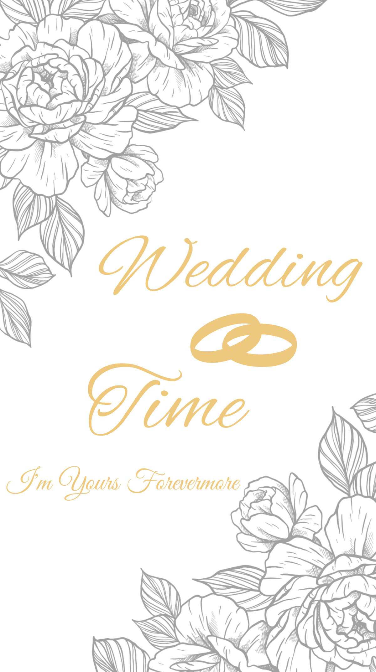 Wedding Font Mobile Wallpaper Template