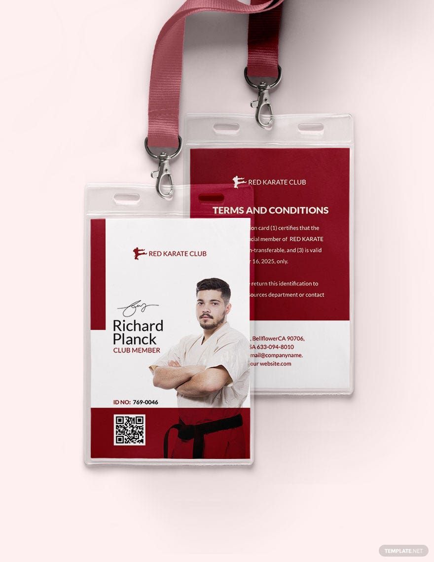 Karate Club ID Card Template in Word, Illustrator, PSD, Apple Pages, Publisher