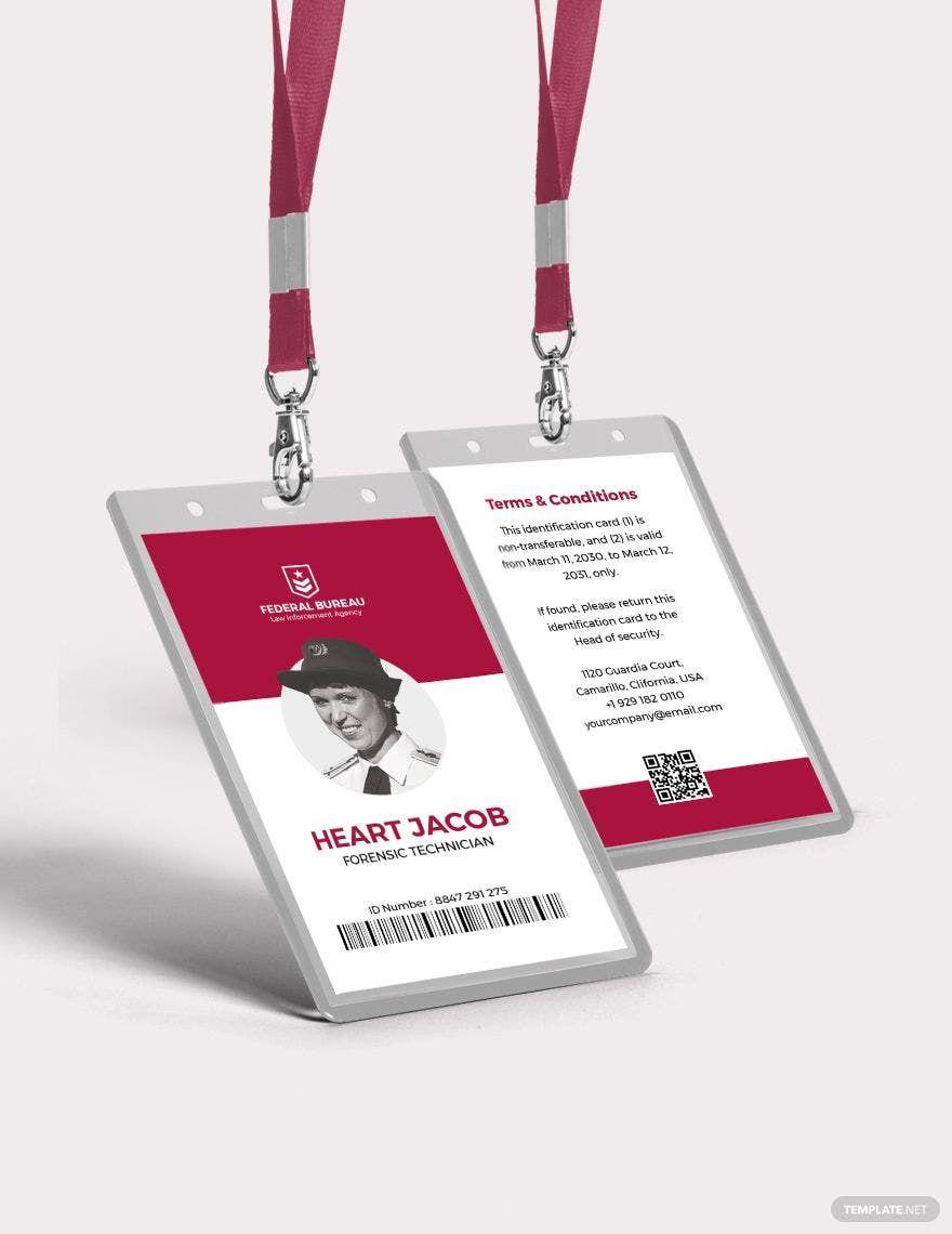Free Law Enforcement ID Card Template in Word, Illustrator, PSD, Apple Pages, Publisher