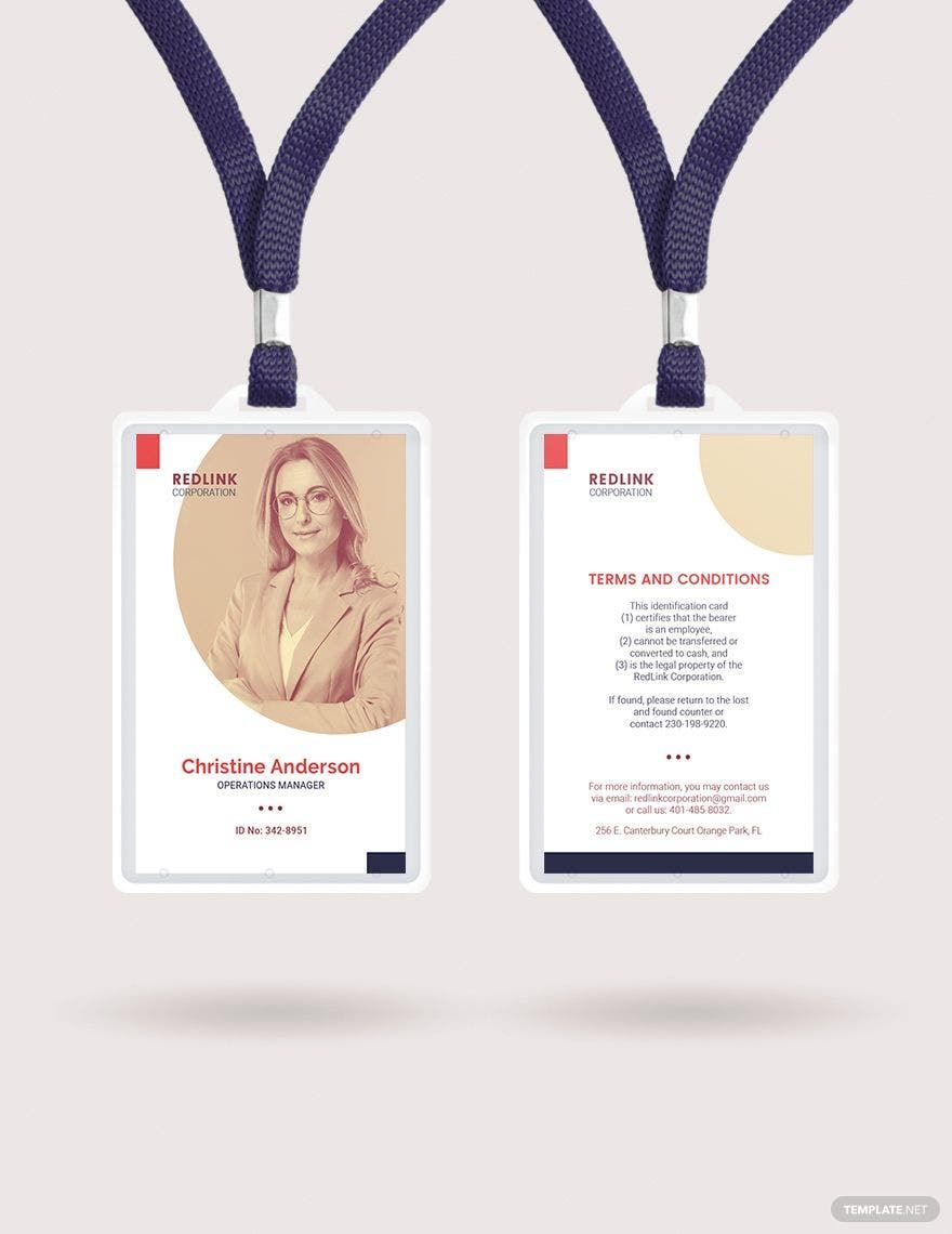 Management ID Card Template