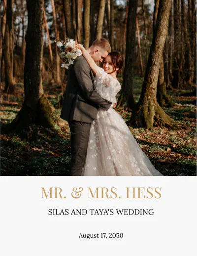 Free Aesthetic Wedding Photobook Template to Edit Online