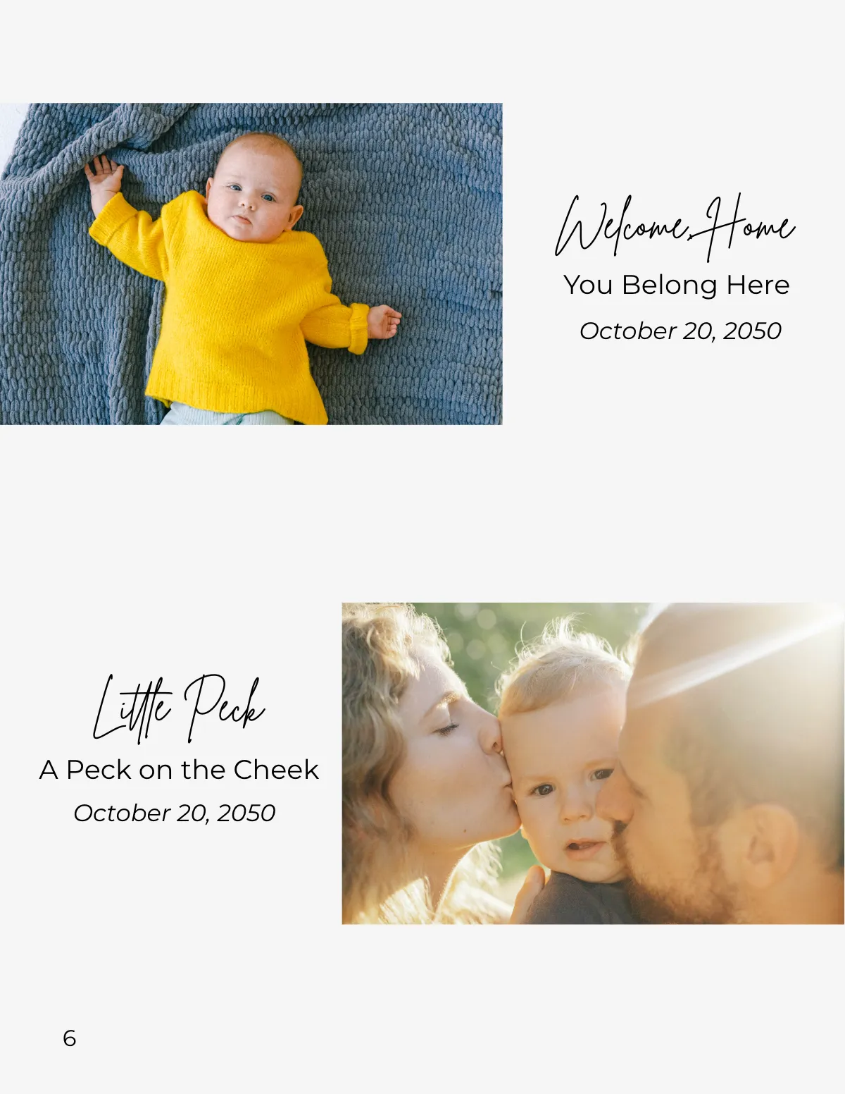 Free Professional Baby Photobook Template to Edit Online