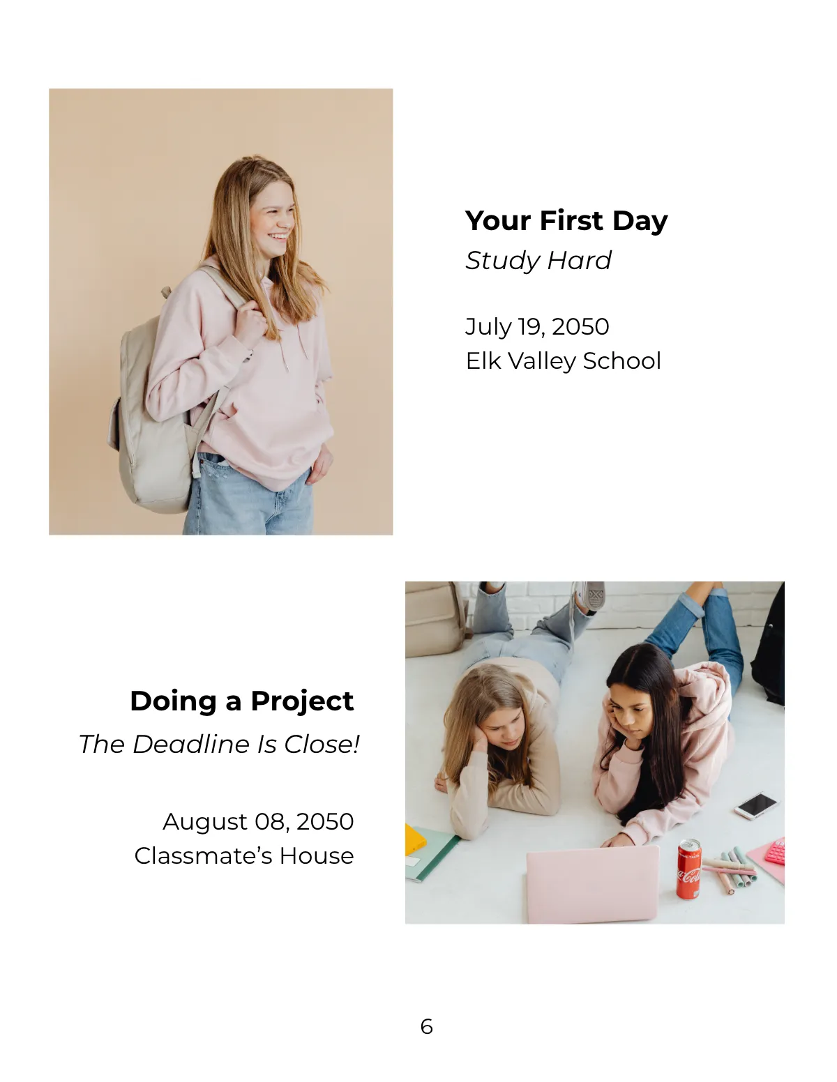 Free Simple School Photobook Template to Edit Online