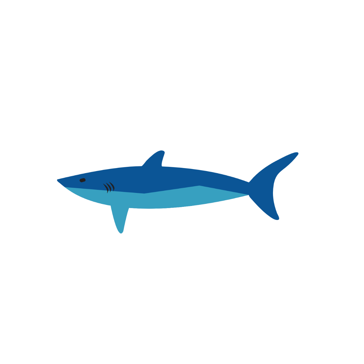 Free Flat Shark Vector Template