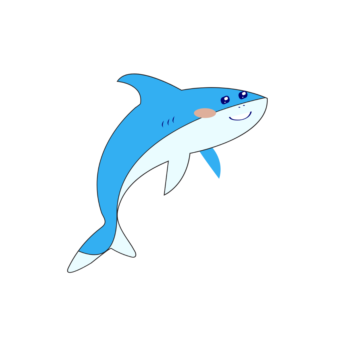 Cute Shark Vector Template