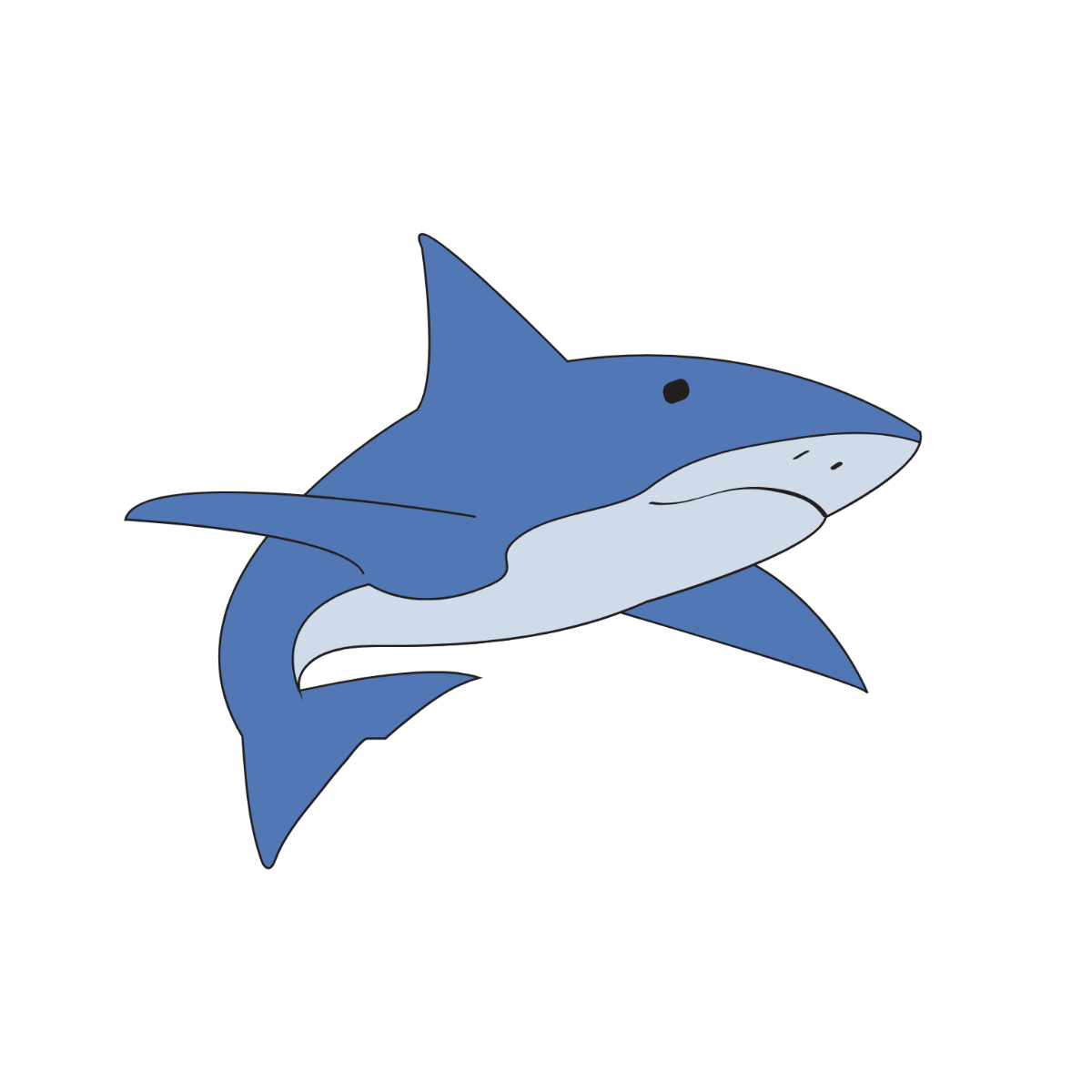 Blue Shark Vector Template