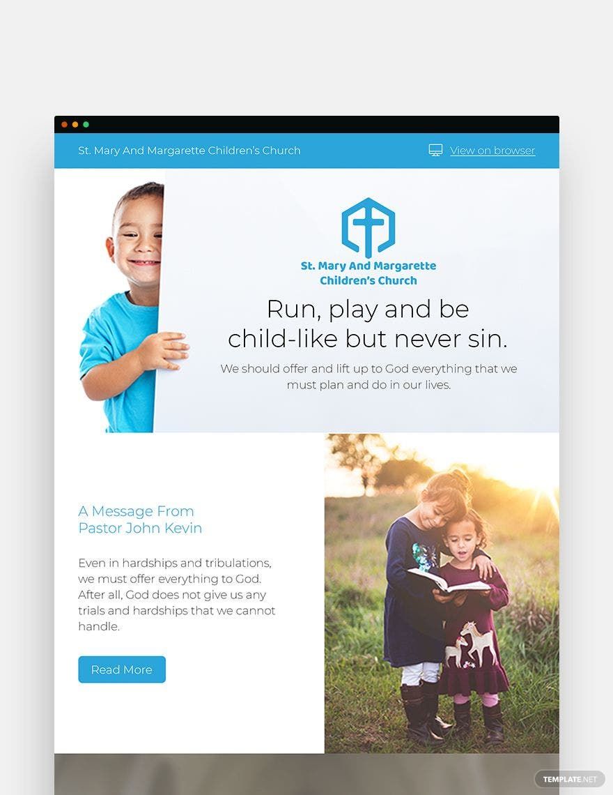 Children's Church Newsletter Template in HTML5, PSD, Outlook, Word, Publisher, Pages - Download | Template.net