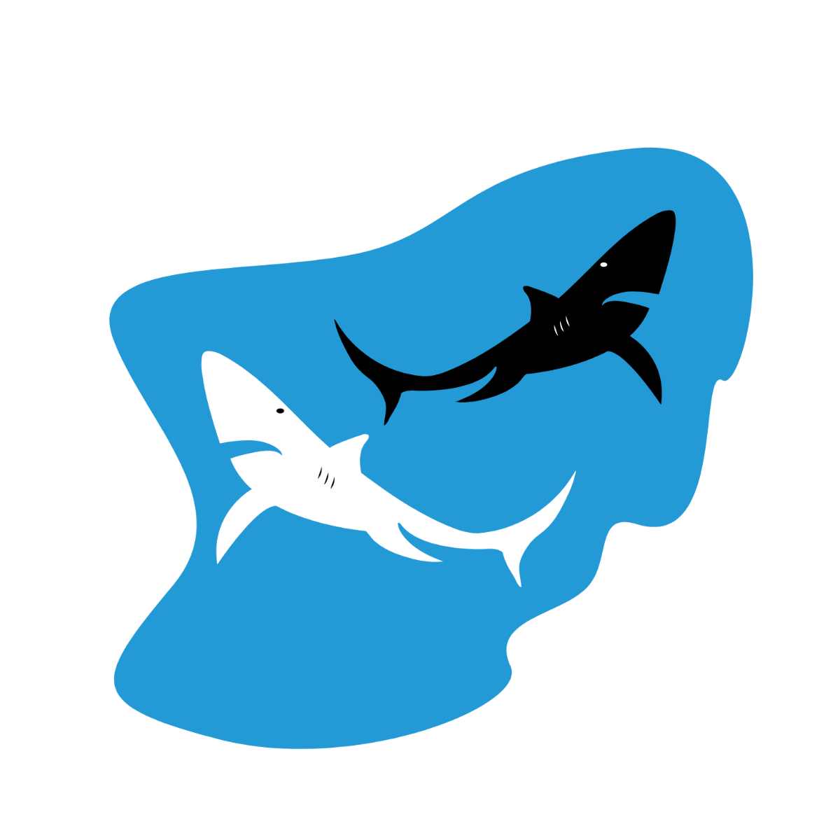 Free Black and White Shark Vector Template