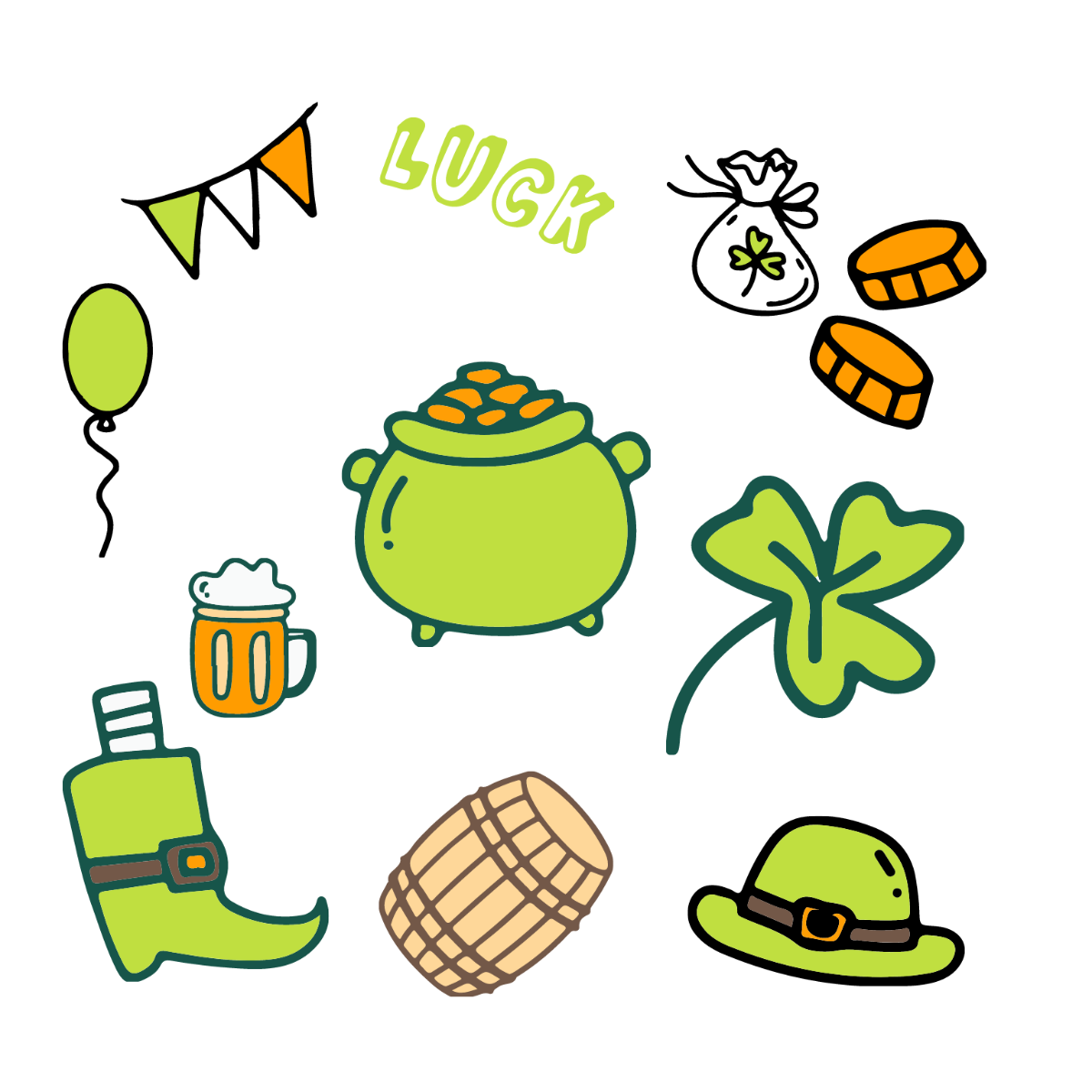 Doodle St. Patrick's Day Vector Template