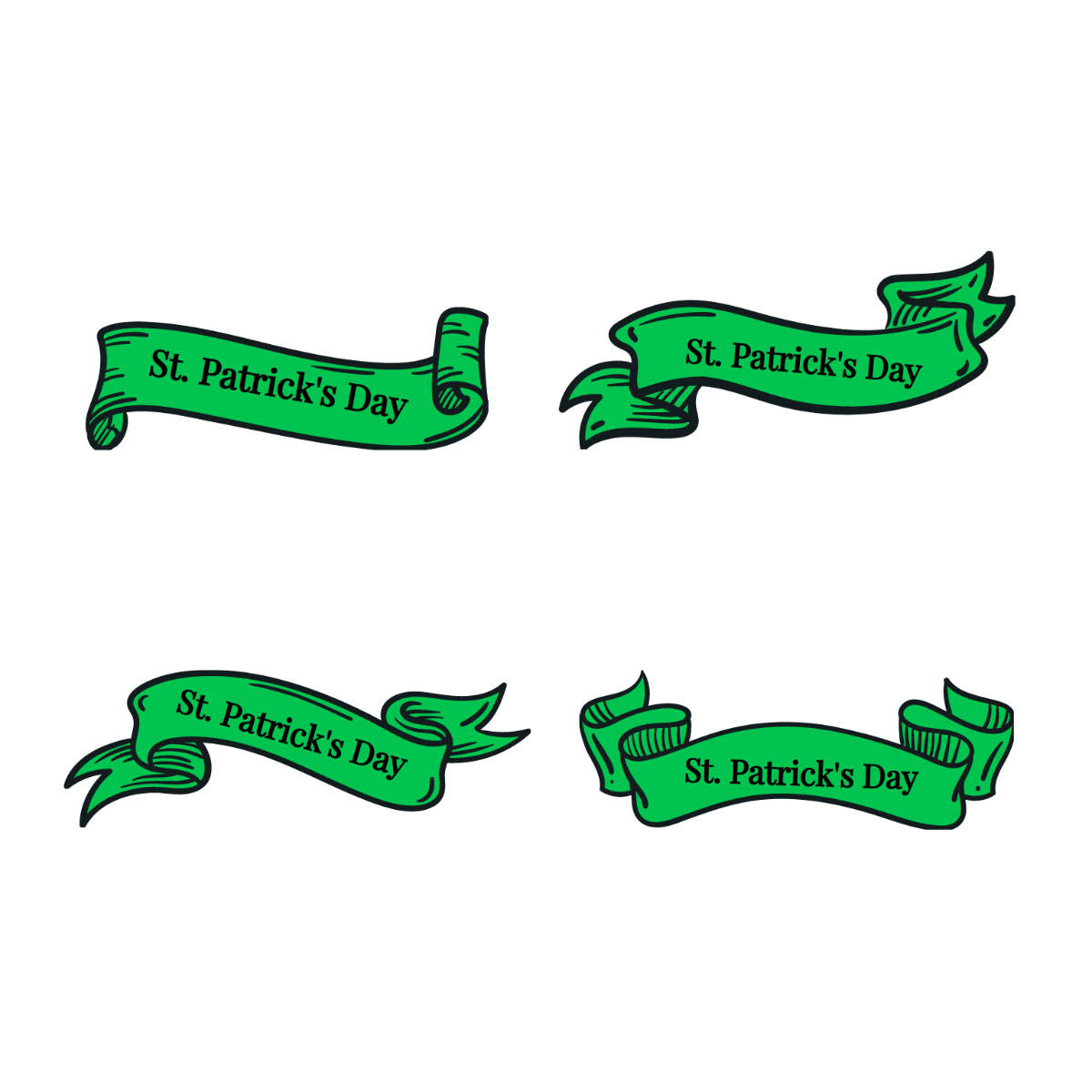 Ribbon St. Patrick's Day Vector Template