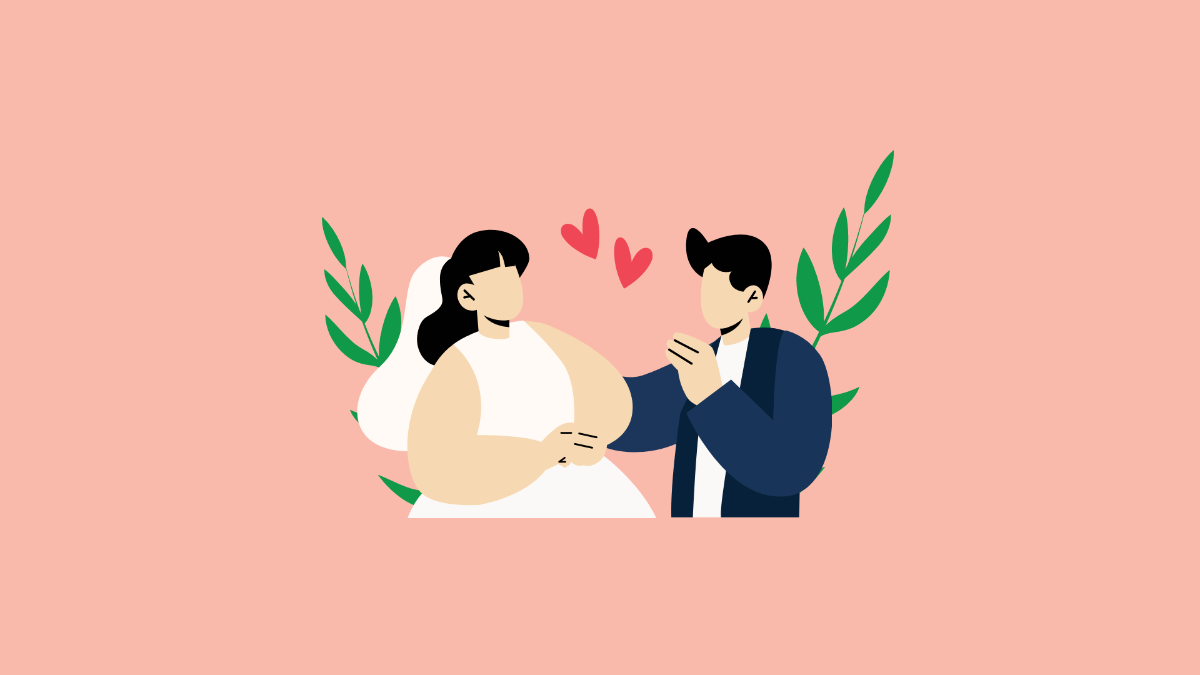 Cartoon Wedding Couple Background Template