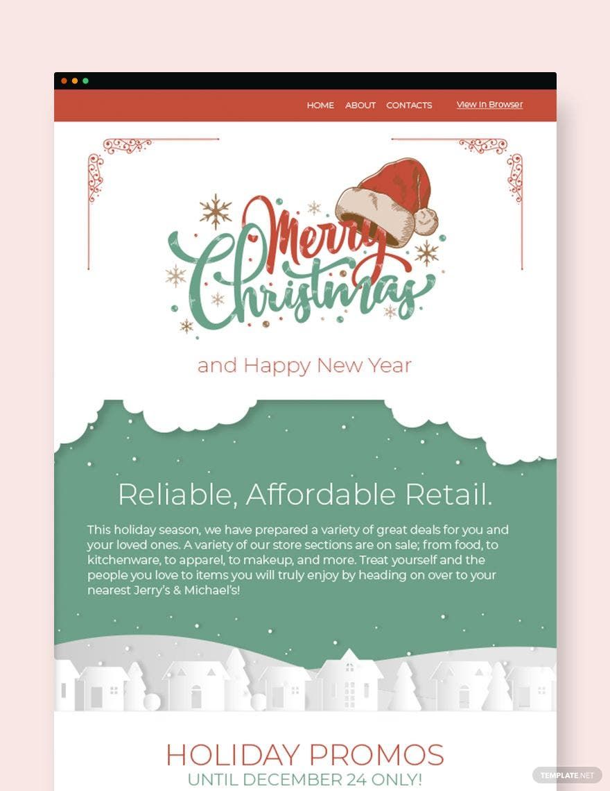 Christmas Sale Newsletter Template in Word, PSD, Apple Pages, Publisher, Outlook, HTML5