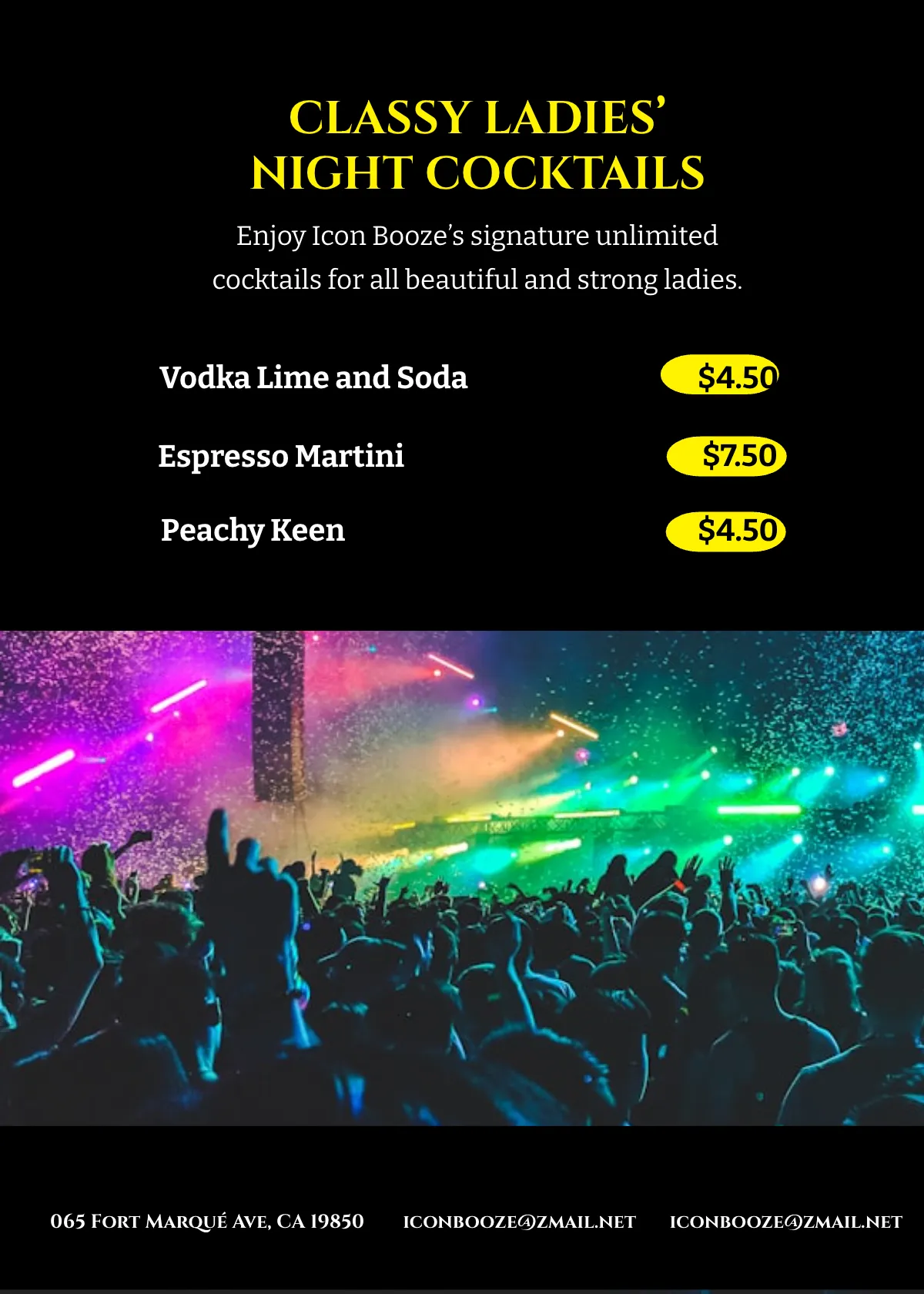 Free Ladies Night Bar Table Tent Template to Edit Online