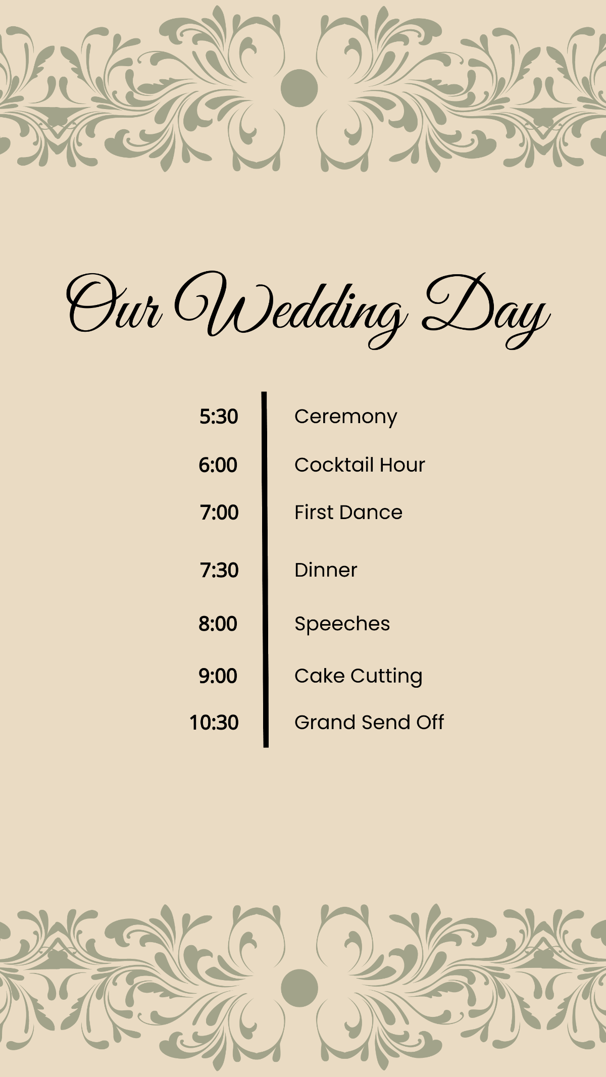 Wedding Timeline Mobile Wallpaper Template
