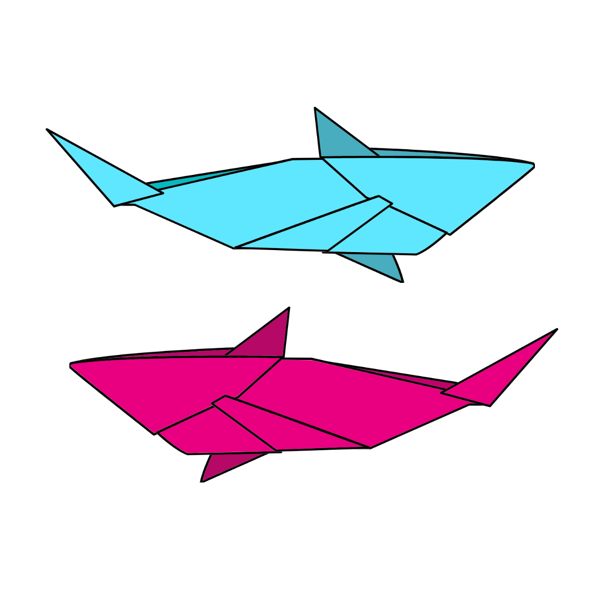 Origami Shark Vector