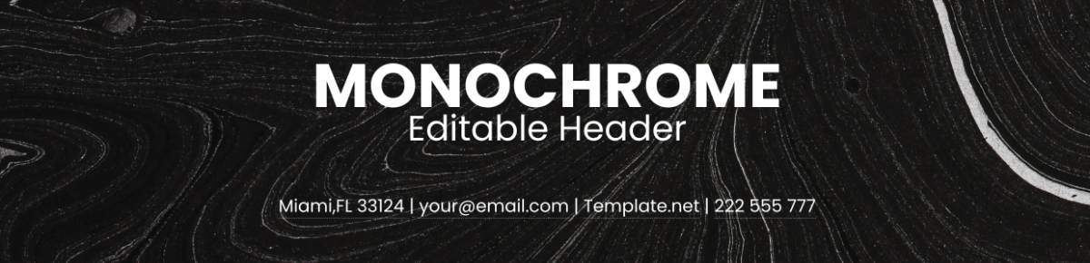 Monochrome Editable Header Template
