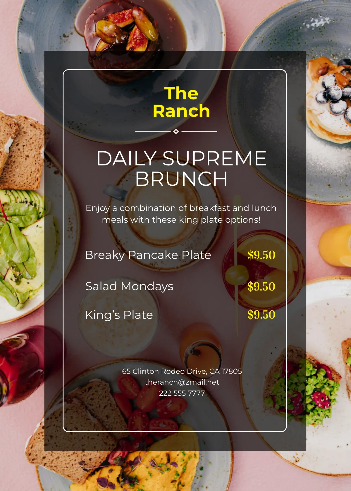 Free Brunch Table Tent Template to Edit Online