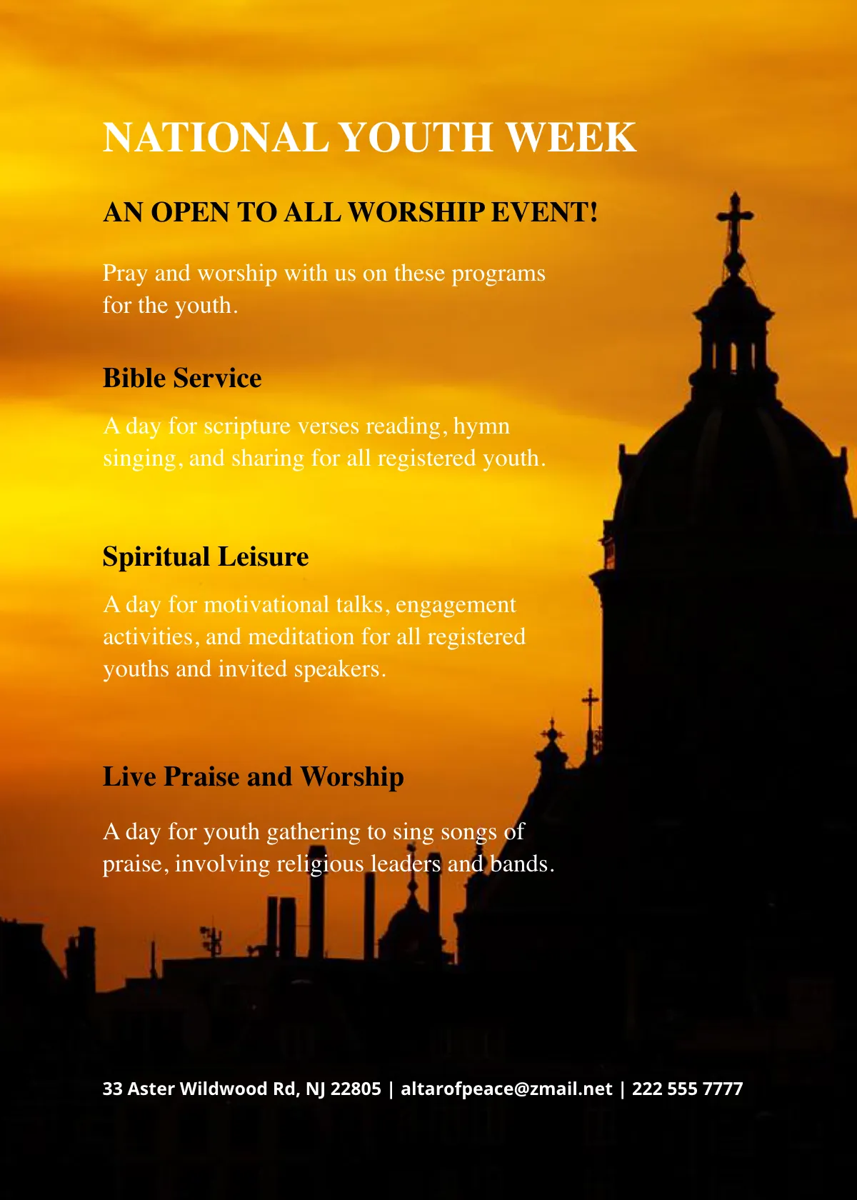 Free Church Table Tent Template to Edit Online