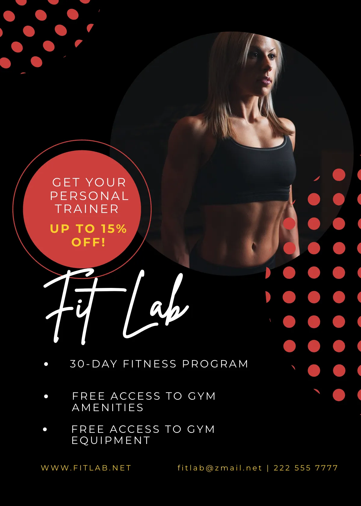 Free Personal Training Promotion Table Tent Template to Edit Online