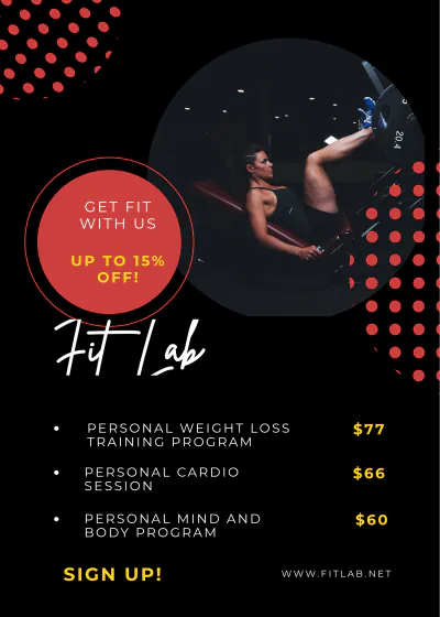 Free Personal Training Promotion Table Tent Template to Edit Online