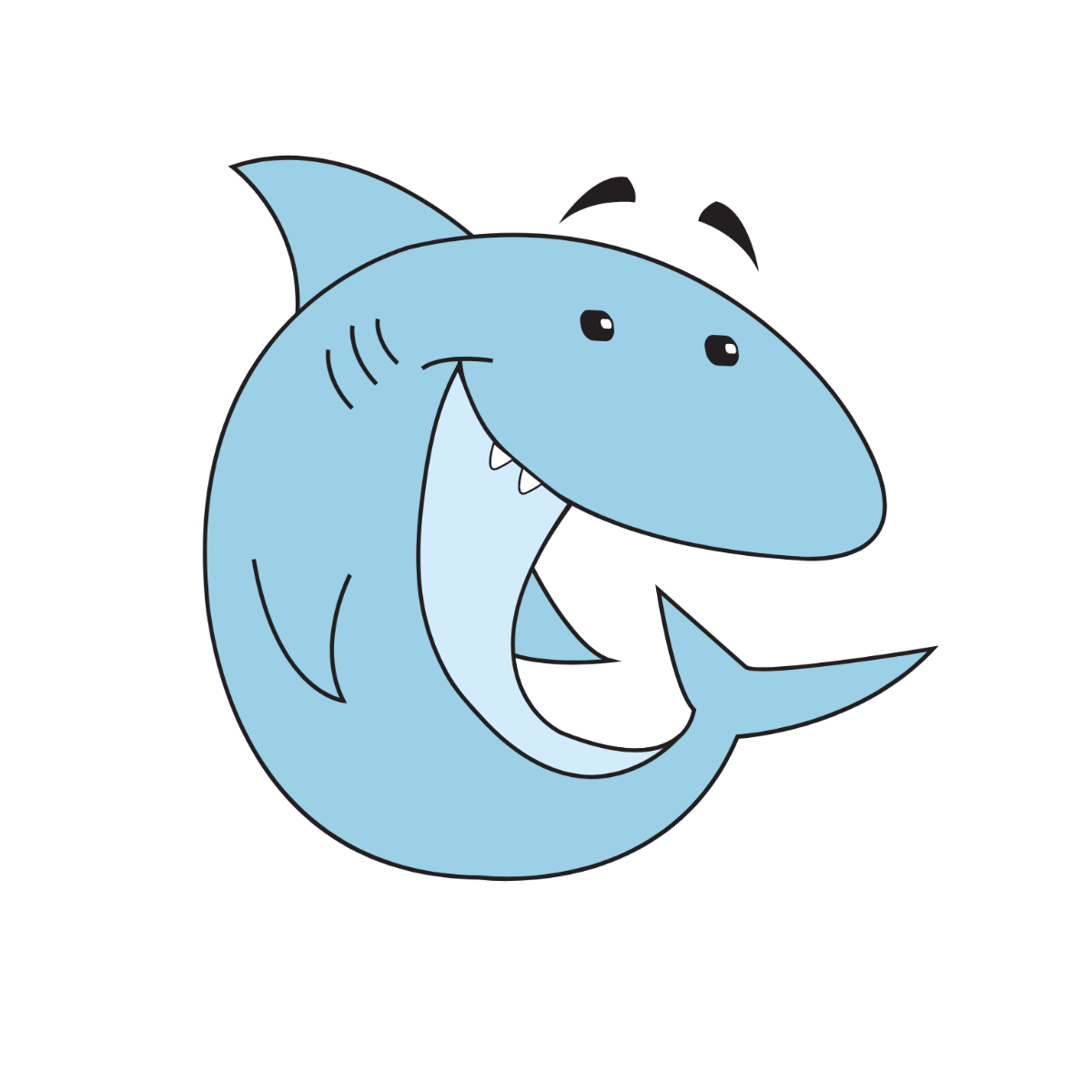 Free Happy Shark Vector Template