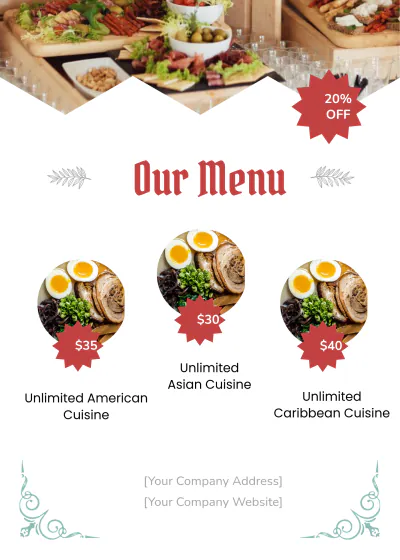 Free Buffet Table Tent Template to Edit Online