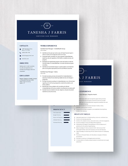 Certified Case Manager Resume Download