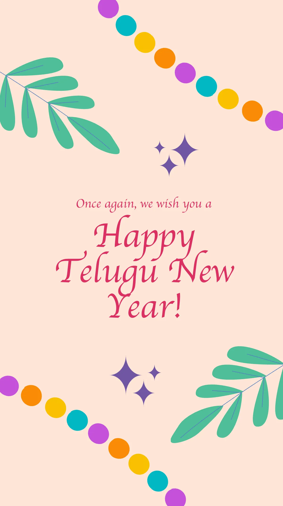 Free Happy Telugu New Year Instagram Story Template to Edit Online