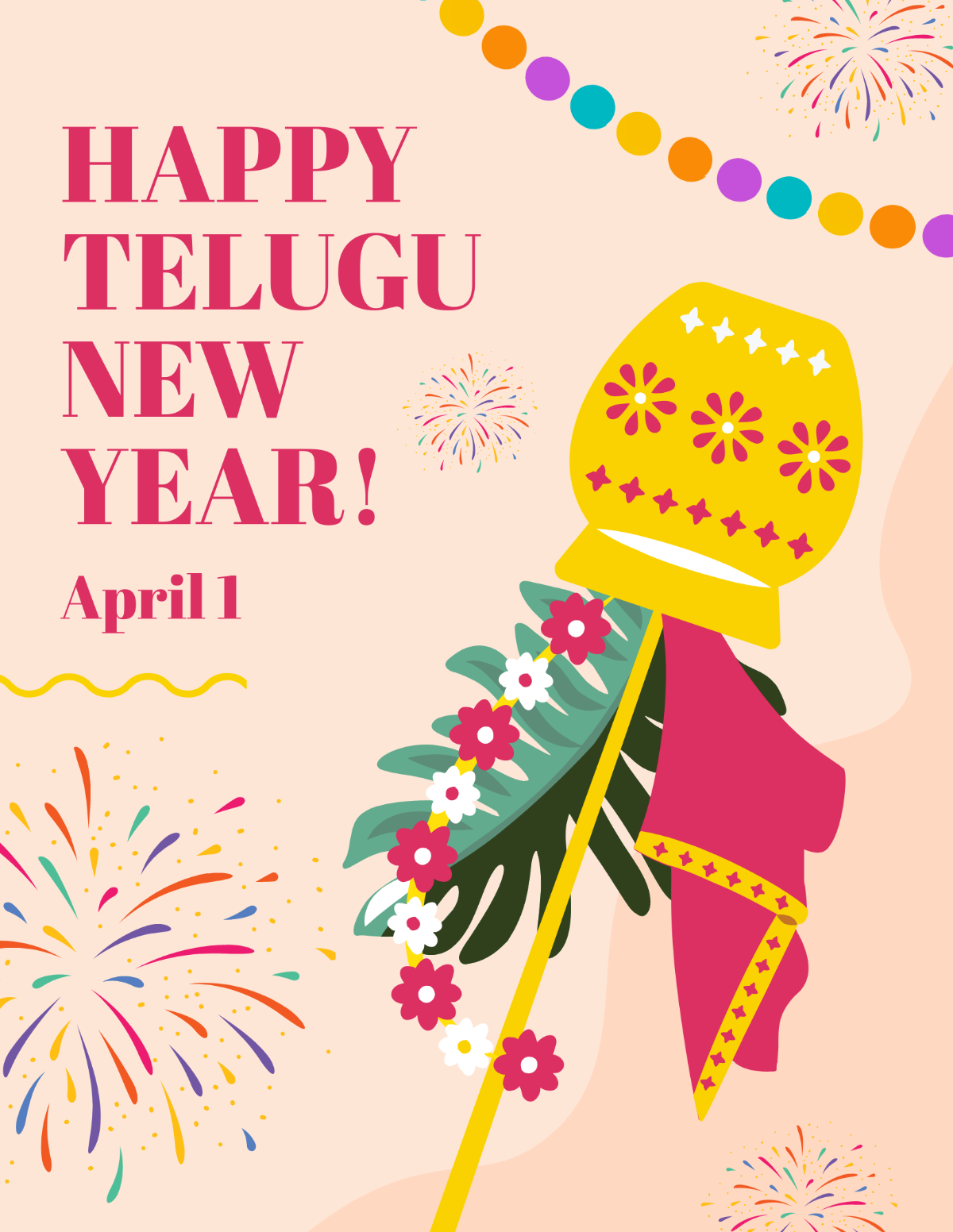 Happy Telugu New Year Flyer Template