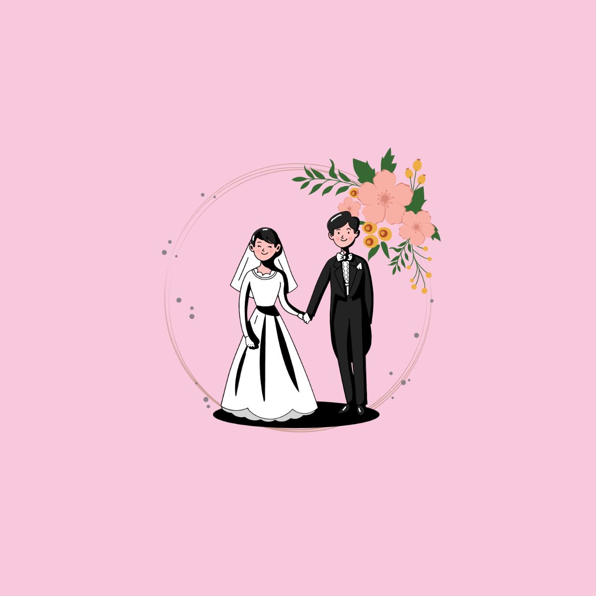 Floral Wedding Illustration Template