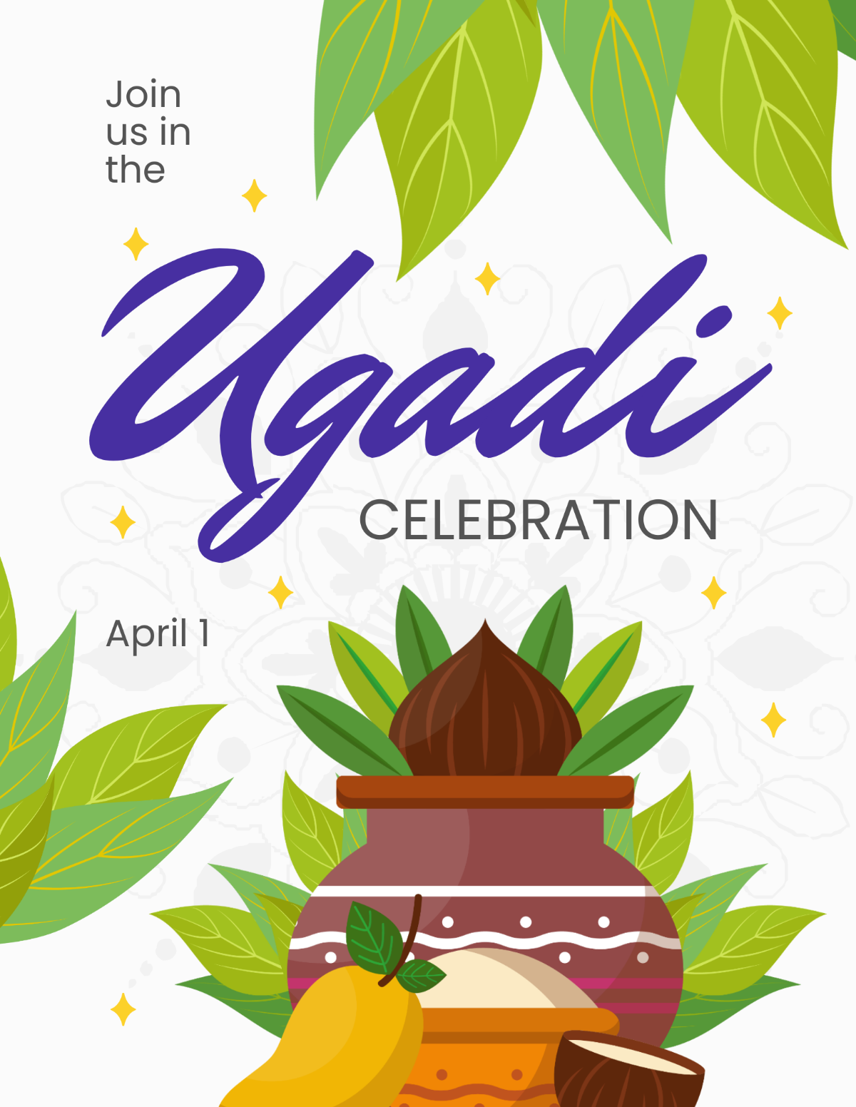 Free Ugadi Celebration Flyer Template