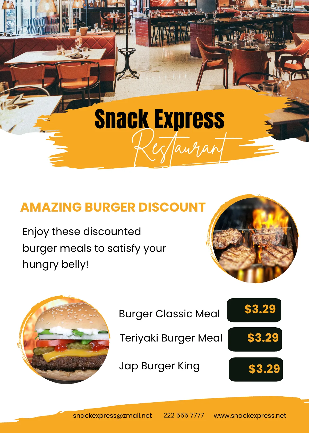 Free Fast Food Restaurant Table Tent Template to Edit Online