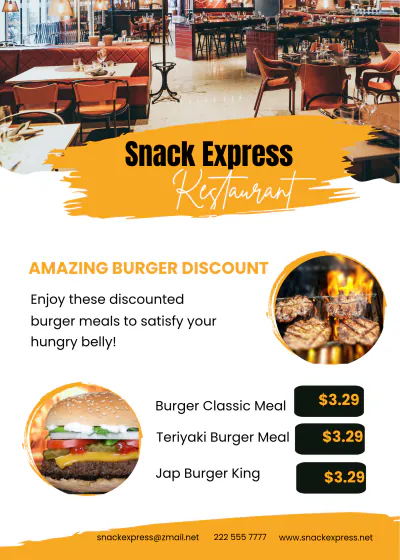Free Fast Food Restaurant Table Tent Template to Edit Online
