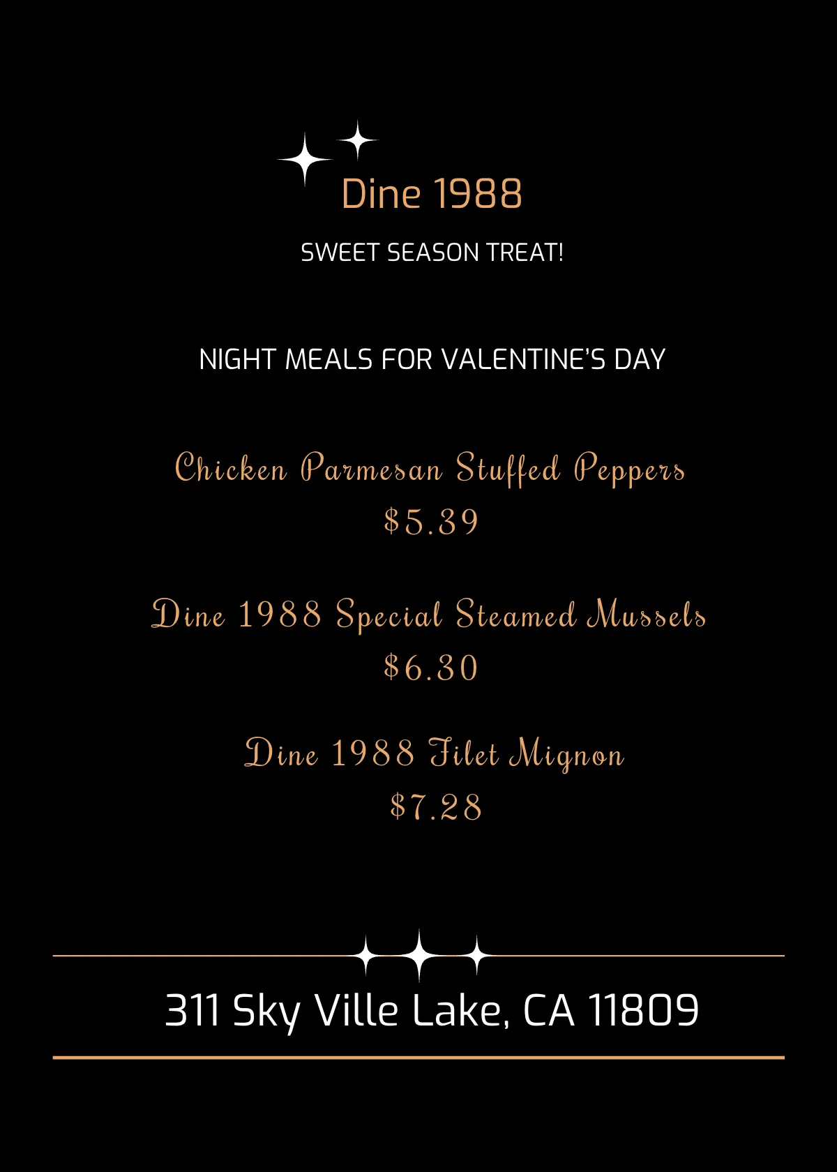 Free Fine Dinning Restaurant Table Tent Template to Edit Online