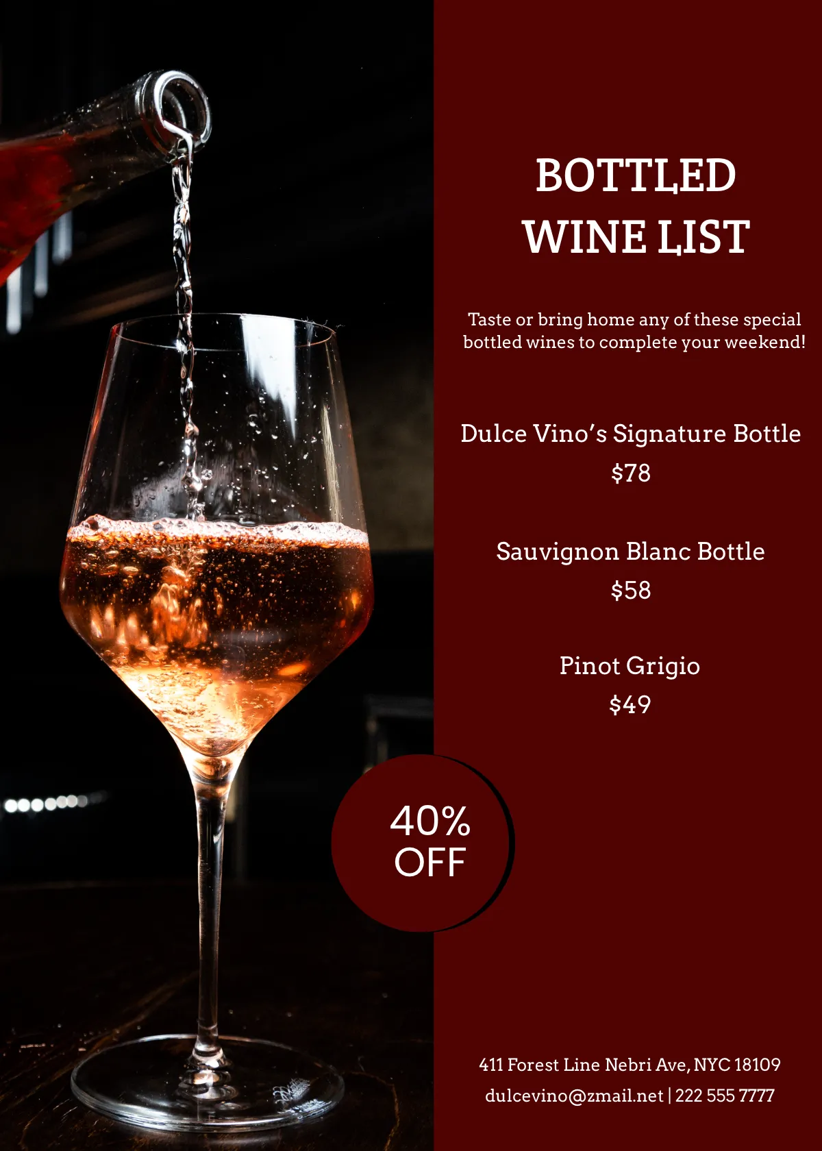 Free Wine Table Tent Template to Edit Online