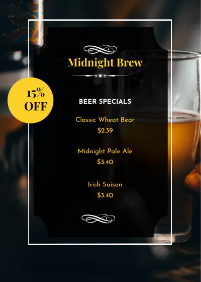 Free Brewery Table Tent Template to Edit Online