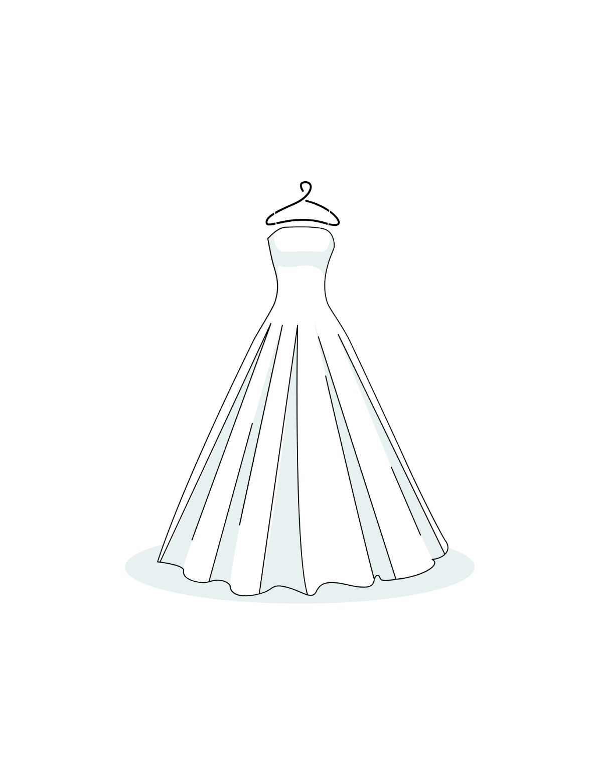 Wedding Dress Coloring Page Template