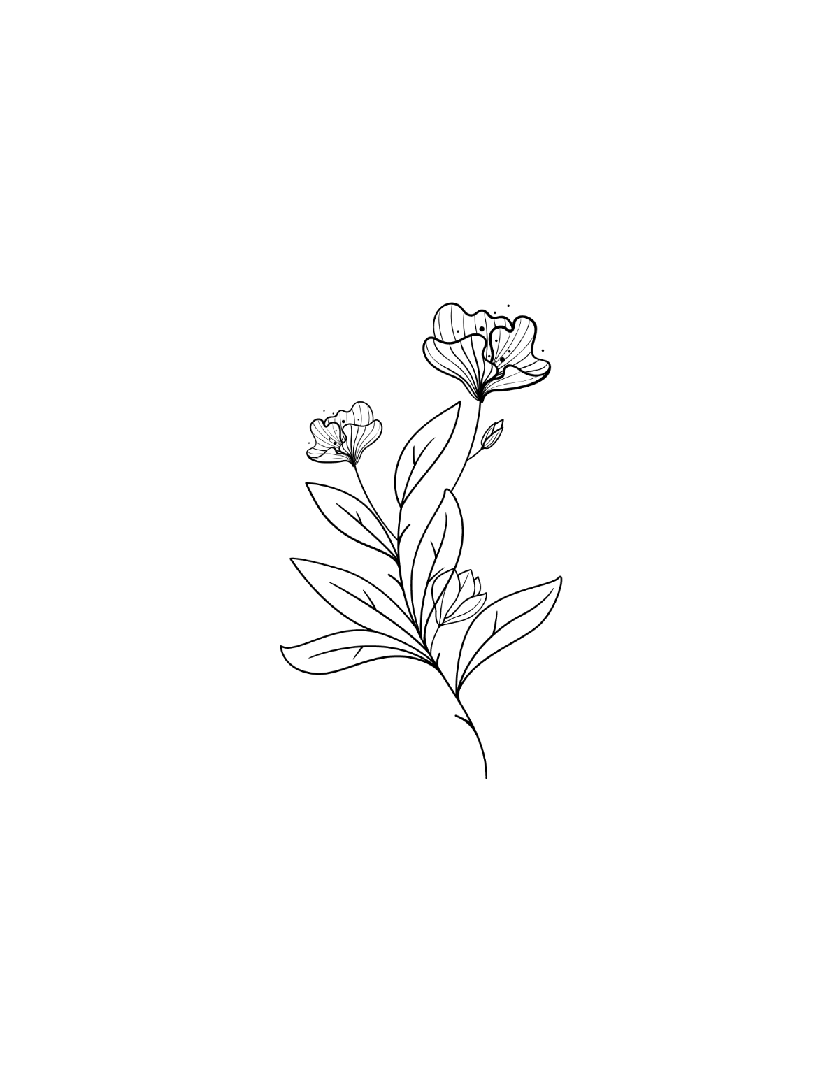 Wedding Flower Coloring Page Template