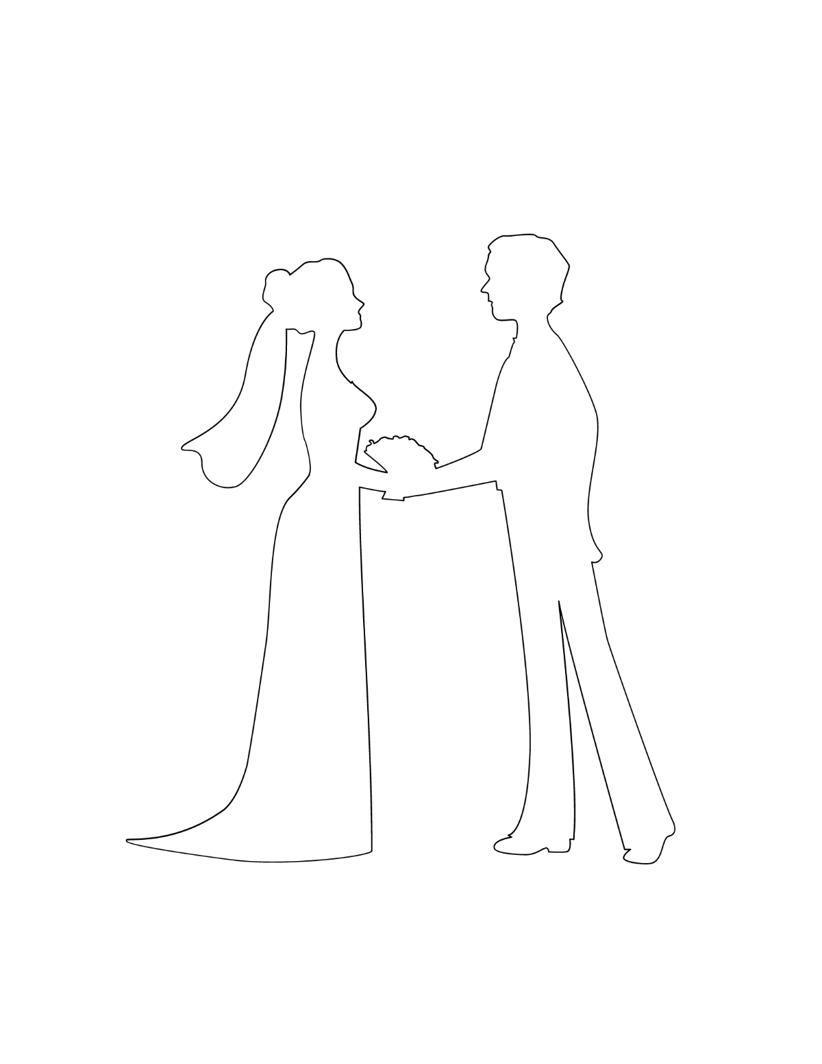 Black Wedding Coloring Page Template