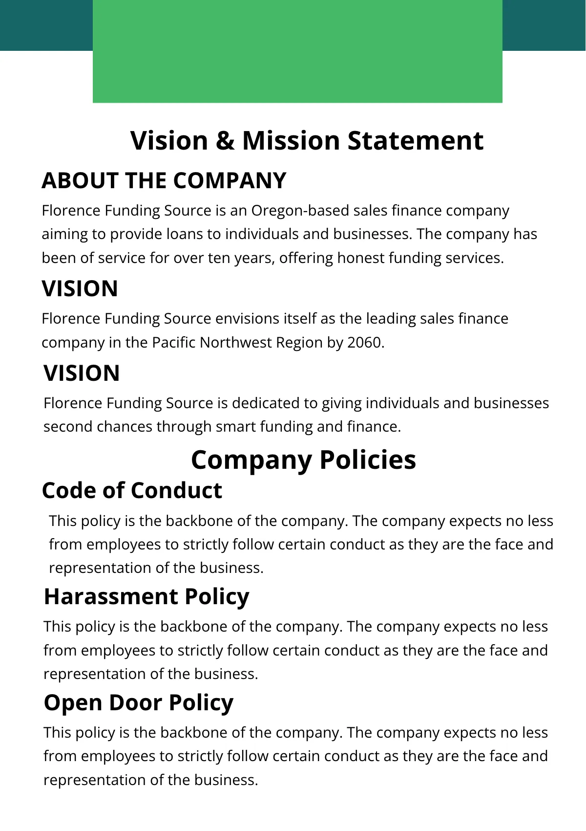 Free Financial Employee Handbook Template to Edit Online