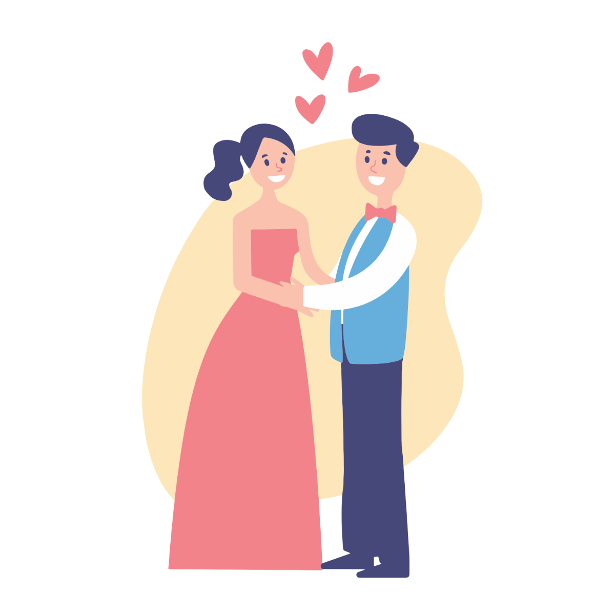 Free Bride And Groom Illustration Template