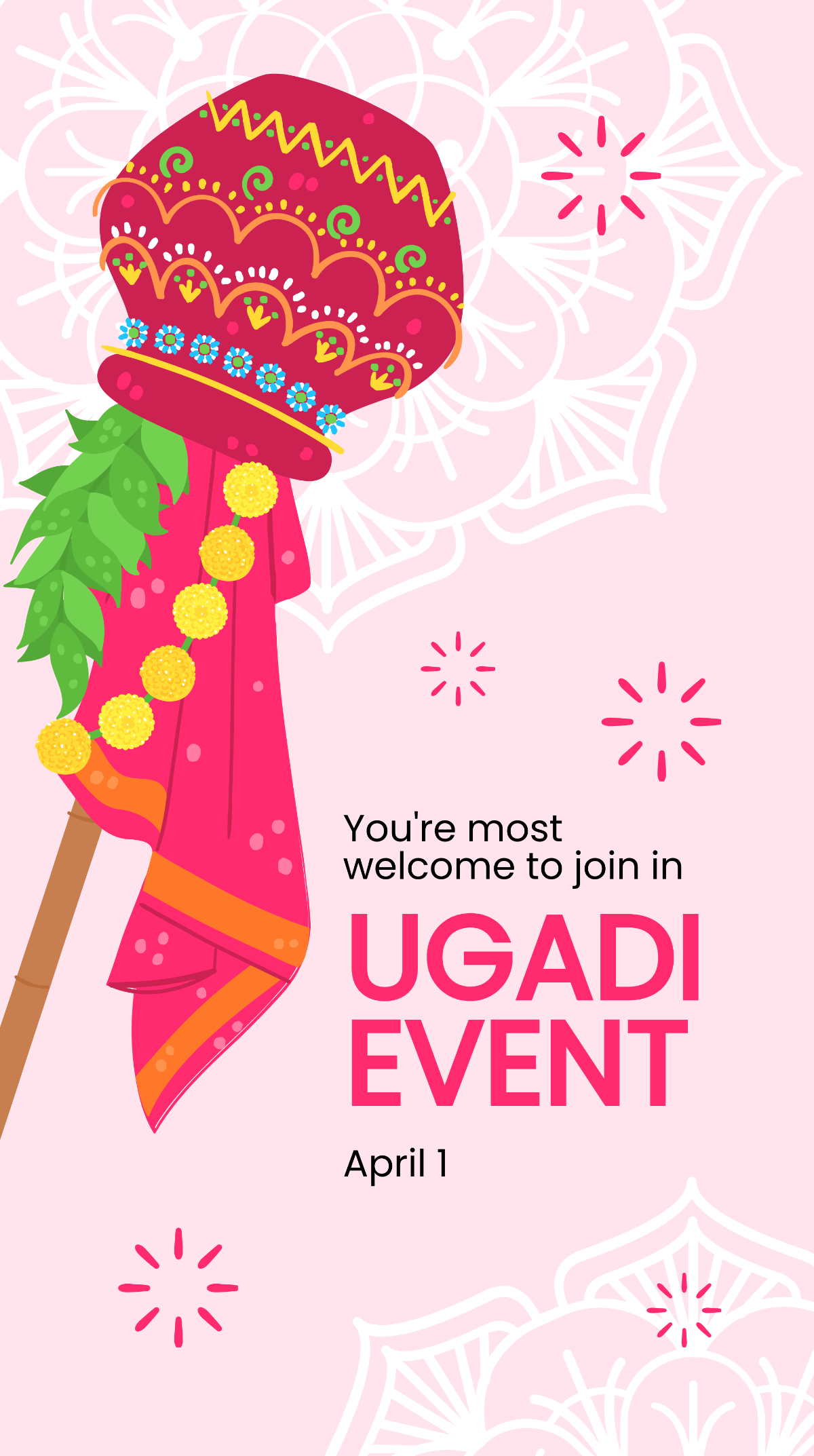 Ugadi Event Whatsapp Post Template
